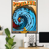 HAWAII NORTH SHORE SURFING POSTER (Heimbüro)