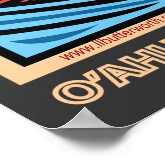 HAWAII NORTH SHORE SURFING POSTER (Ecke)