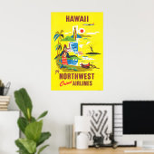 Hawaii - Northwest Orient Reiseplakatdrucke Poster (Heimbüro)