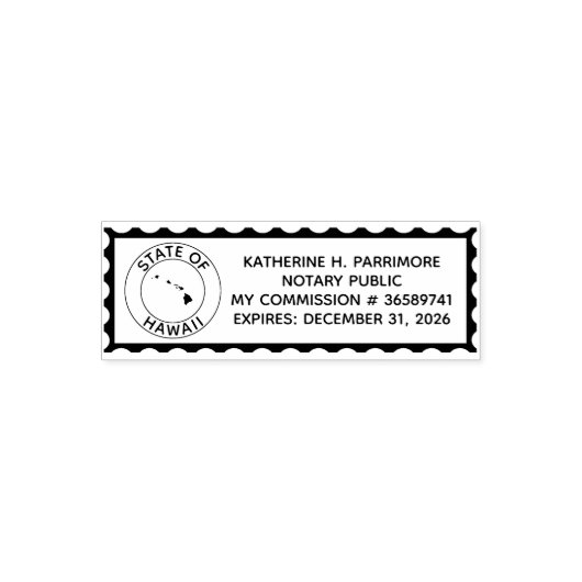 Hawaii Notary Public Self Inking Kautschuk Briefma Permastempel (Design)