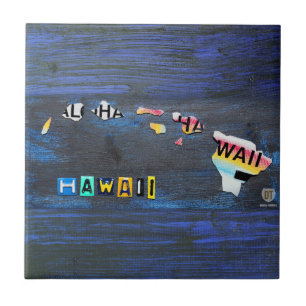Hawaii Nummernschild Karte Keramikfliese