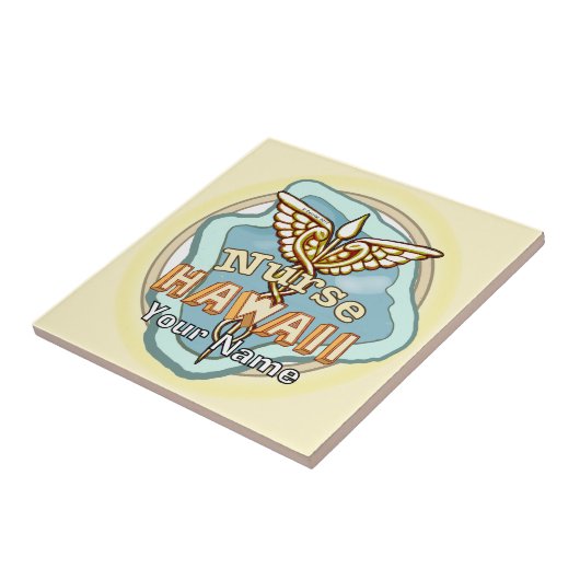 Hawaii Nurse Caduceus tile Fliese (Seite)