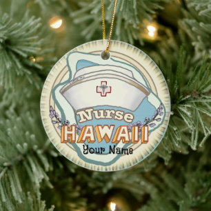 Hawaii Nurse Keramik Ornament