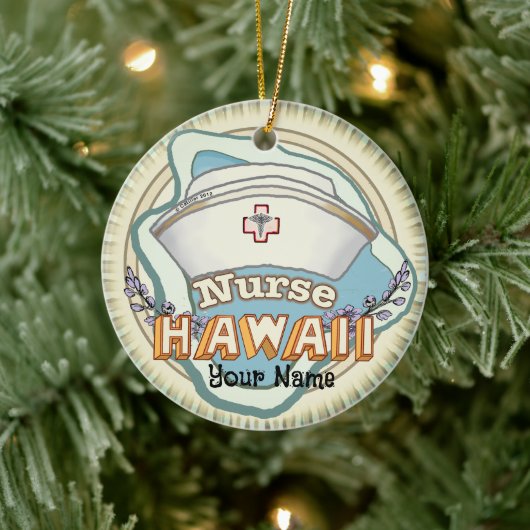 Hawaii Nurse Keramik Ornament (Baum)
