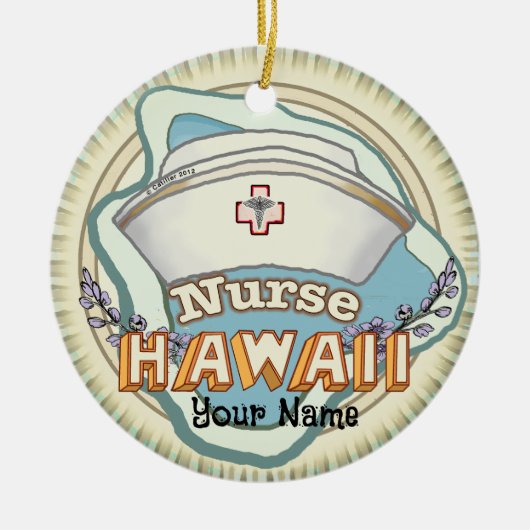 Hawaii Nurse Keramik Ornament (Vorne)