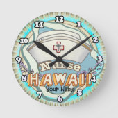 Hawaii Nurse Runde Wanduhr (Vorderseite)