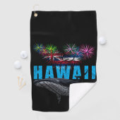 HAWAII NYE POLYNESIAN TRIBAL HUMPBACK FIREWORKS GOLFHANDTUCH (Insitu)