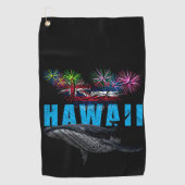 HAWAII NYE POLYNESIAN TRIBAL HUMPBACK FIREWORKS GOLFHANDTUCH (Vorderseite)