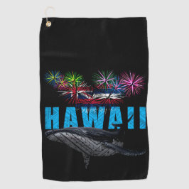 HAWAII NYE POLYNESIAN TRIBAL HUMPBACK FIREWORKS GOLFHANDTUCH