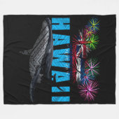 HAWAII NYE POLYNESIAN TRIBAL HUMPBACK FIREWORWORKS FLEECEDECKE (Vorderseite (Horizontal))