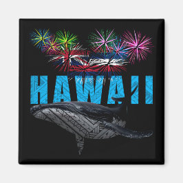 HAWAII NYE POLYNESIAN TRIBAL HUMPBACK FIREWORWORKS MAGNET