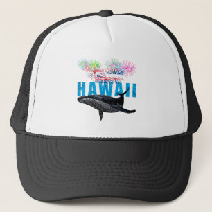 HAWAII NYE POLYNESIAN TRIBAL HUMPBACK FIREWORWORKS TRUCKERKAPPE