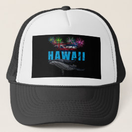 HAWAII NYE POLYNESIAN TRIBAL HUMPBACK FIREWORWORKS TRUCKERKAPPE