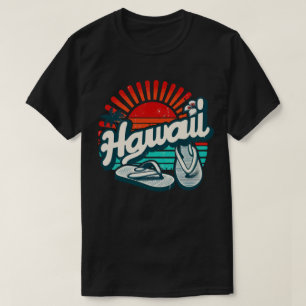 Hawaii Oahu Drehe Flop Sandals Summer Beach Retro T-Shirt