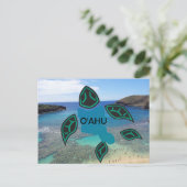 Hawaii Oahu Island Turtle Postkarte (Stehend Vorderseite)