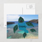 Hawaii Oahu Island Turtle Postkarte (Vorne/Hinten)