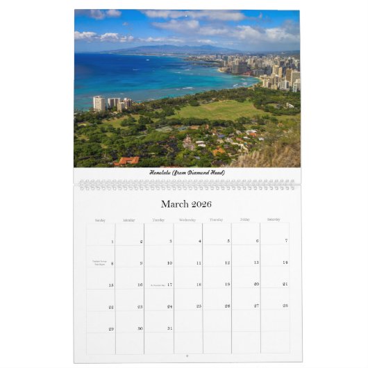 Hawaii Oahu Kalender (Mär 2026)