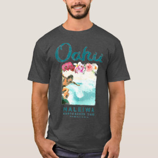 Hawaii Oahu North Shore Vintag Hawaiian Surf T-Shirt
