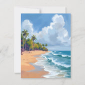 Hawaii Ocean Shore Watercolor Painting Card (Vorderseite)