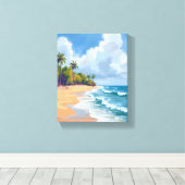 Hawaii Ocean Shore Watercolor Painting Leinwanddruck (Insitu (Holzboden))