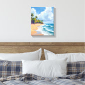 Hawaii Ocean Shore Watercolor Painting Leinwanddruck (Insitu (Schlafzimmer))