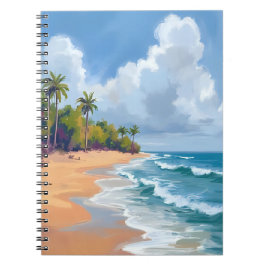 Hawaii Ocean Shore Watercolor Painting Notizblock