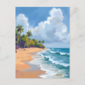 Hawaii Ocean Shore Watercolor Painting Postkarte (Vorderseite)