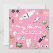 Hawaii oder Tropical Square Foto Weihnachtskarte Mitteilungskarte (Vorderseite)