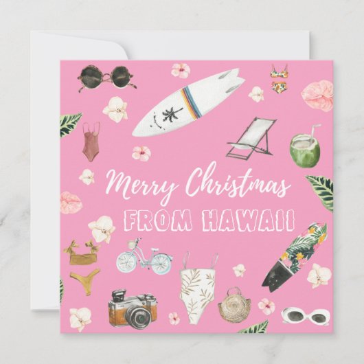 Hawaii oder Tropical Square Foto Weihnachtskarte Mitteilungskarte (Vorderseite)