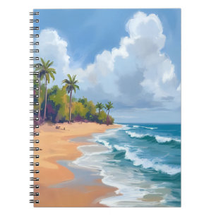 Hawaii Ozean Strand Aquarellmalerei Notizblock