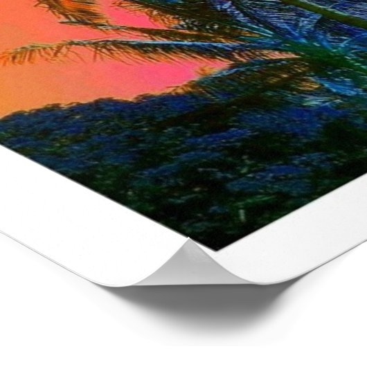 Hawaii Palm Tree Collage Poster (Ecke)