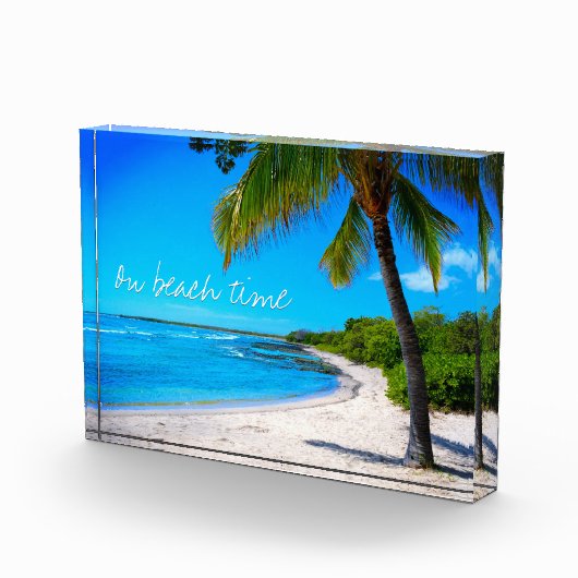 Hawaii Palm Tree Tropical Beach on Beach Time Fotoblock (Rechts)