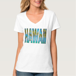 Hawaii Palm Tree Typografie Foto Wasserfarbe T-Shirt