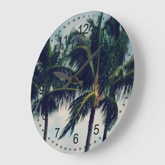 Hawaii Palm Trees Große Wanduhr (Winkel)