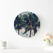 Hawaii Palm Trees Große Wanduhr (Zuhause)