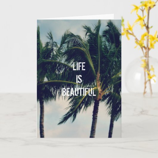 Hawaii Palm Trees Karte (Gelbe Blume)