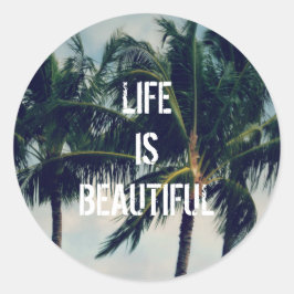 Hawaii Palm Trees Runder Aufkleber