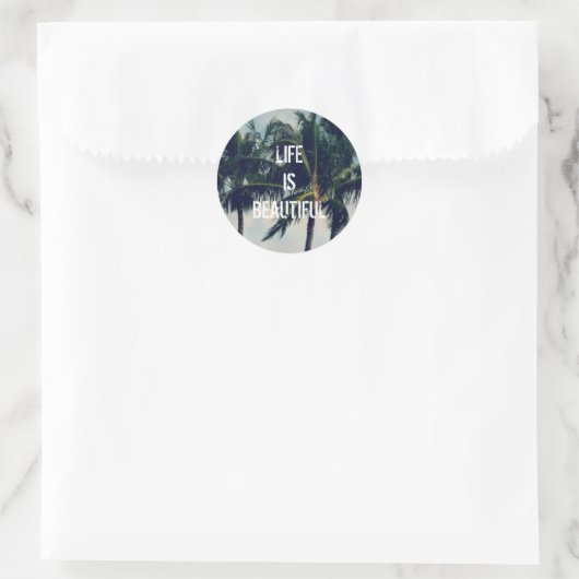 Hawaii Palm Trees Runder Aufkleber (Tasche)