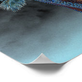 Hawaii Palme Art Black Poster (Ecke)