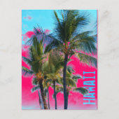 Hawaii Palme rosa Postkarte (Vorderseite)
