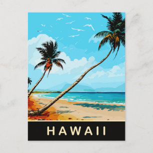 Hawaii, Palmen am Sandstrand, Reise  Postkarte