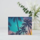 Hawaii Palmen bei Sonnenuntergang Postkarte (Stehend Vorderseite)