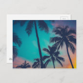 Hawaii Palmen bei Sonnenuntergang Postkarte (Vorne/Hinten)
