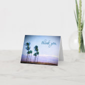 Hawaii Palmen & lila Berge Dankeschön Karte (Vorderseite)