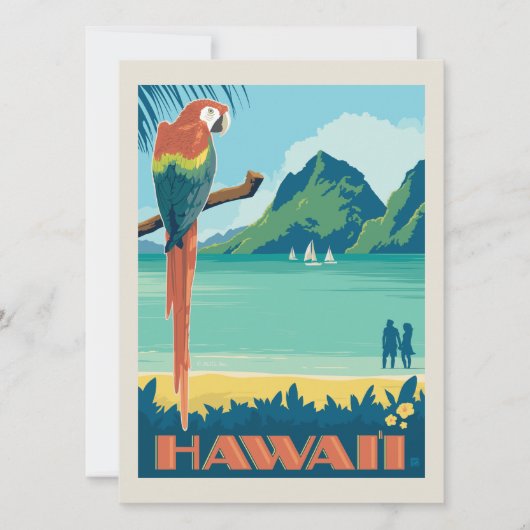 Hawaii | Papagei Save The Date (Vorderseite)