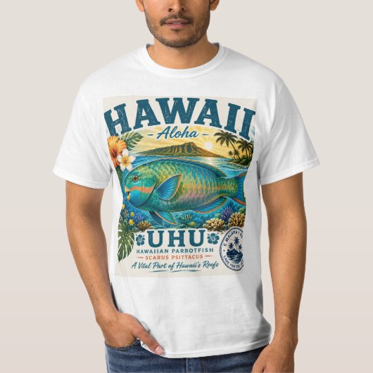 Hawaii Papageienfisch T-Shirt (Vorderseite)