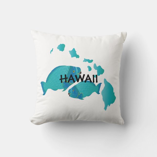Hawaii Parrot Fish Pillow Kissen (Vorderseite)