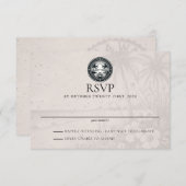 Hawaii Passport Wedding RSVP Karte (Vorne/Hinten)