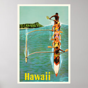 Hawaii Pazifik Ozean USA Vereinigte Staaten Vintag Poster
