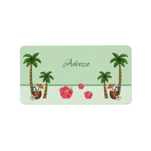 Hawaii personalisieri adressaufkleber (Vorne)